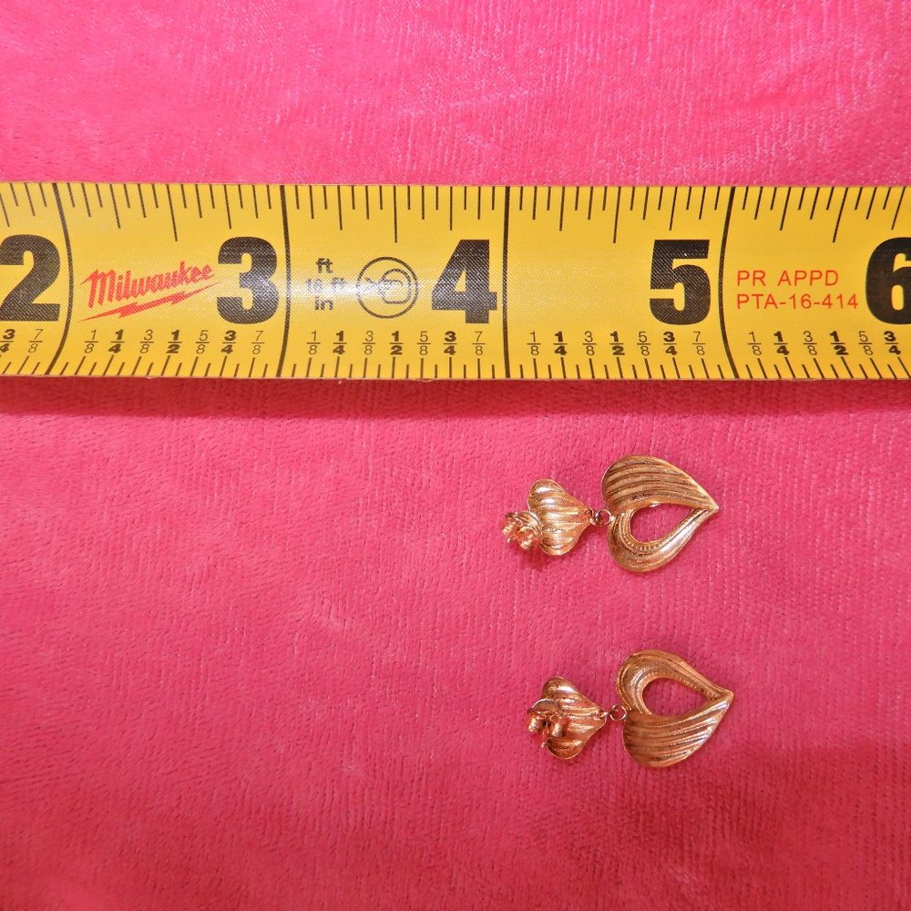1970's 10K Gold CID CLYDE DUNEIER HEARTS EARRING - Picture 3 of 12